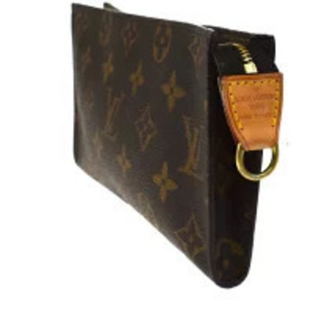 Louis Vuitton Monogram Pouch Clutch attached leather Bucket bag Brown